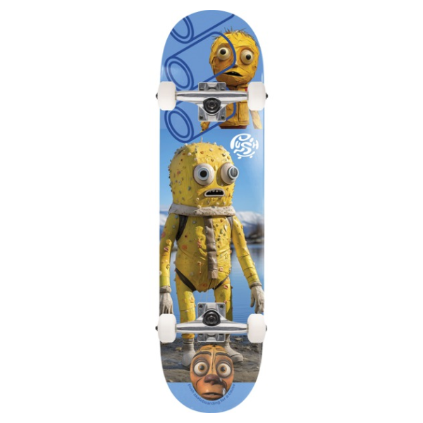 Push Skateboarding - Yellow Man 8.25 Complete Skateboard (Blue)